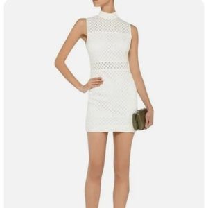 Elizabeth And James Neri White Neoprene Cutout Mesh Dress US4 ($385)